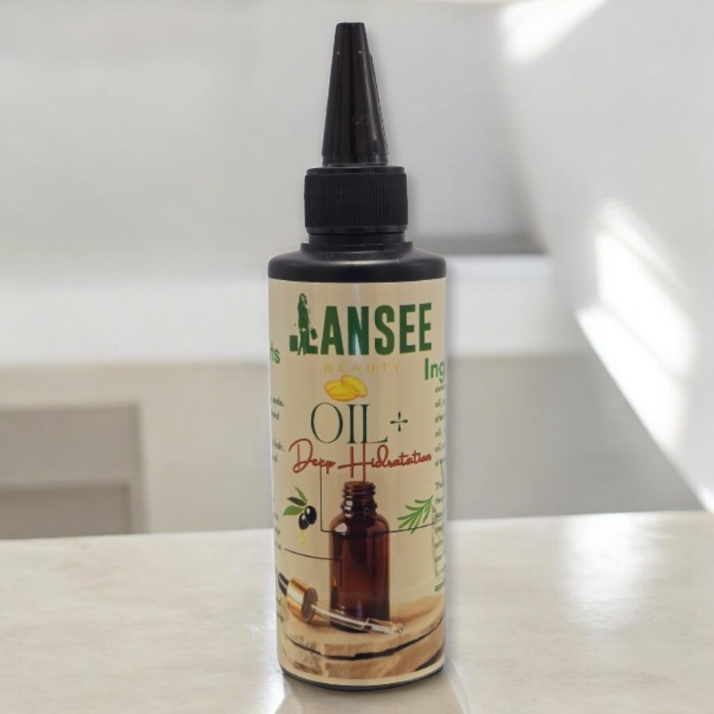 LANSEE Beauty Deep Hydration Oil bottle – Premium hair oil with 10 botanical oils and vitamin E.
