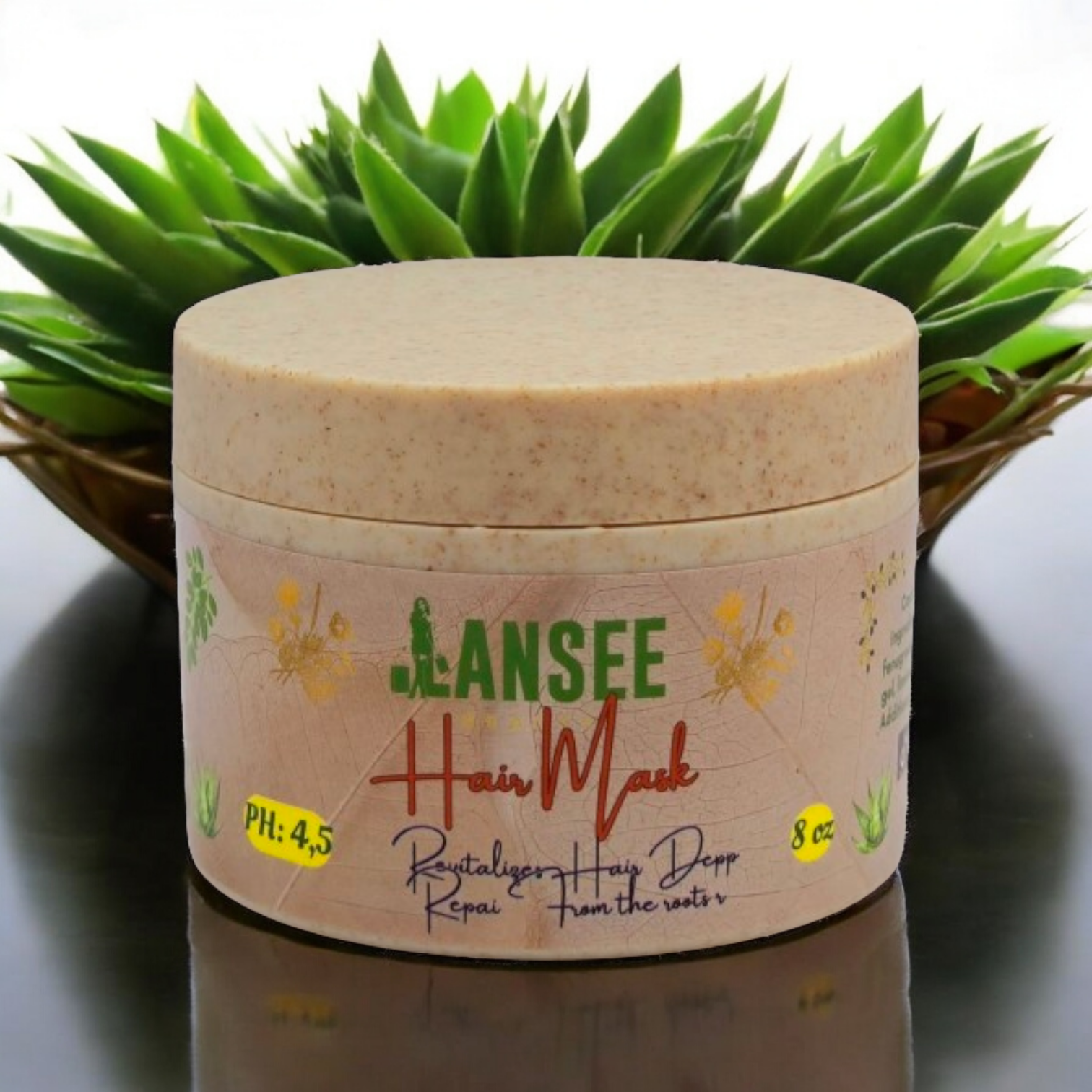 > Deep Repair Hair Mask jar – Clean beauty formula that replenishes moisture and enhances natural shine.