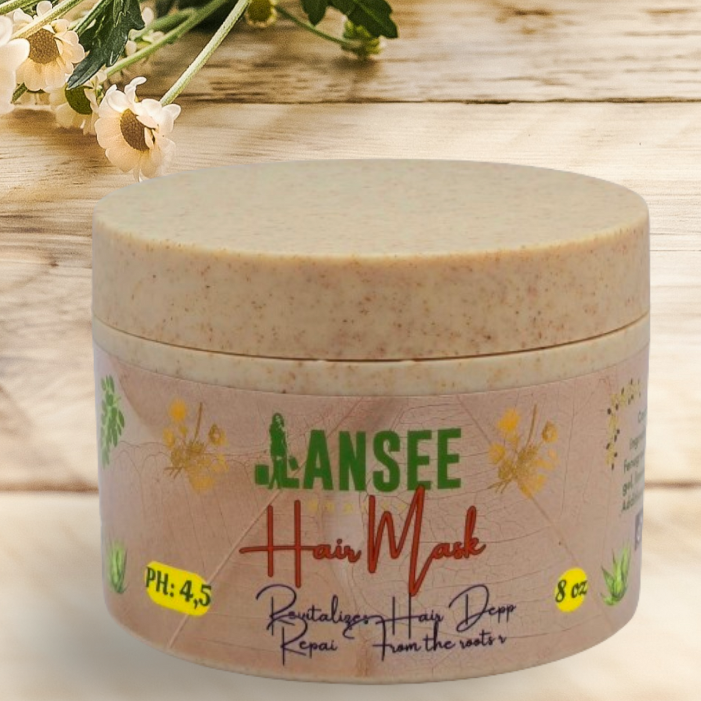 LANSEE Beauty Hair Mask – Nourishing blend with castor oil, aloe vera, and vitamin E for smooth, hydrated hair.